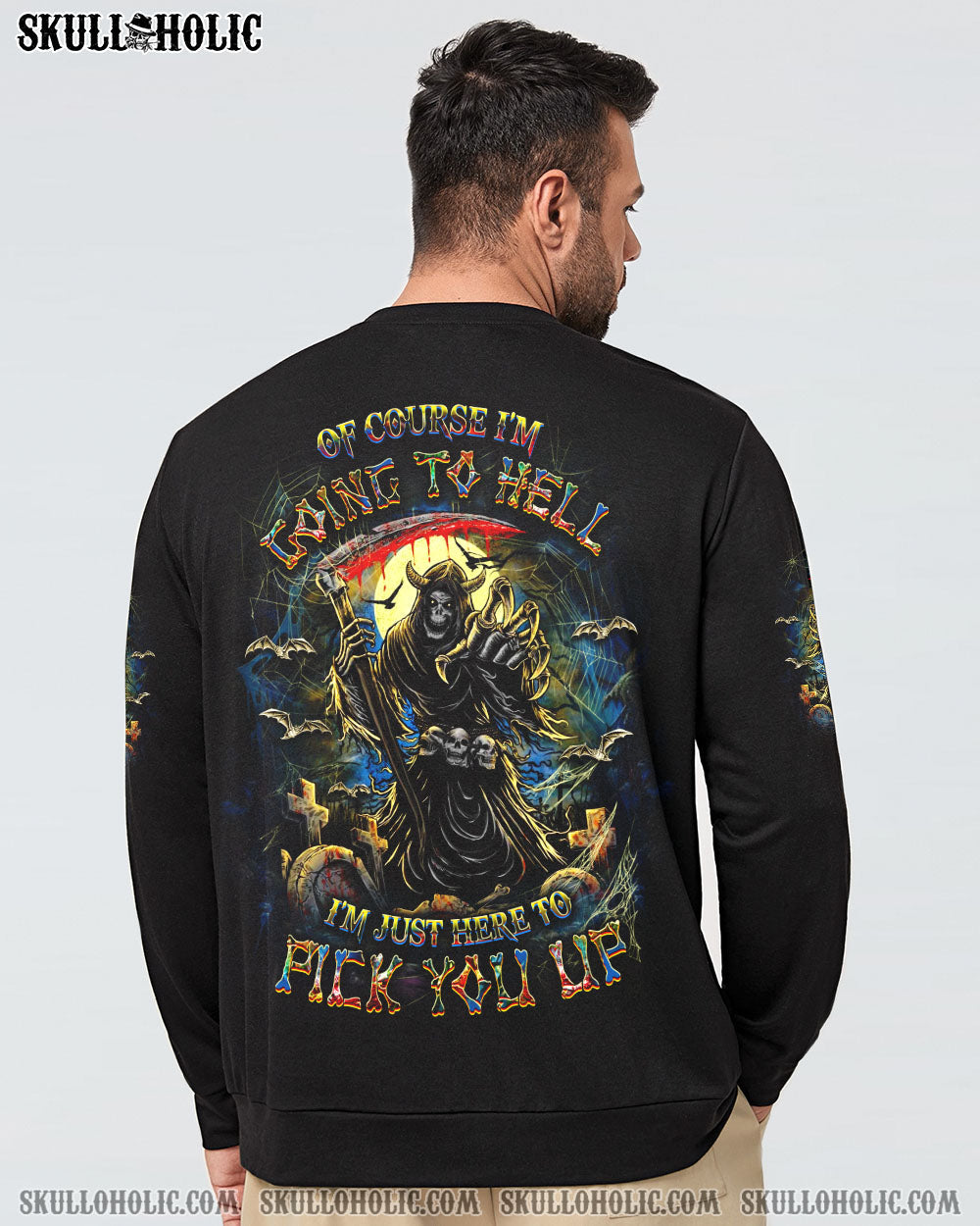 BLISSCORNERS OF COURSE I'M GOING TO HELL SKULL ALL OVER PRINT