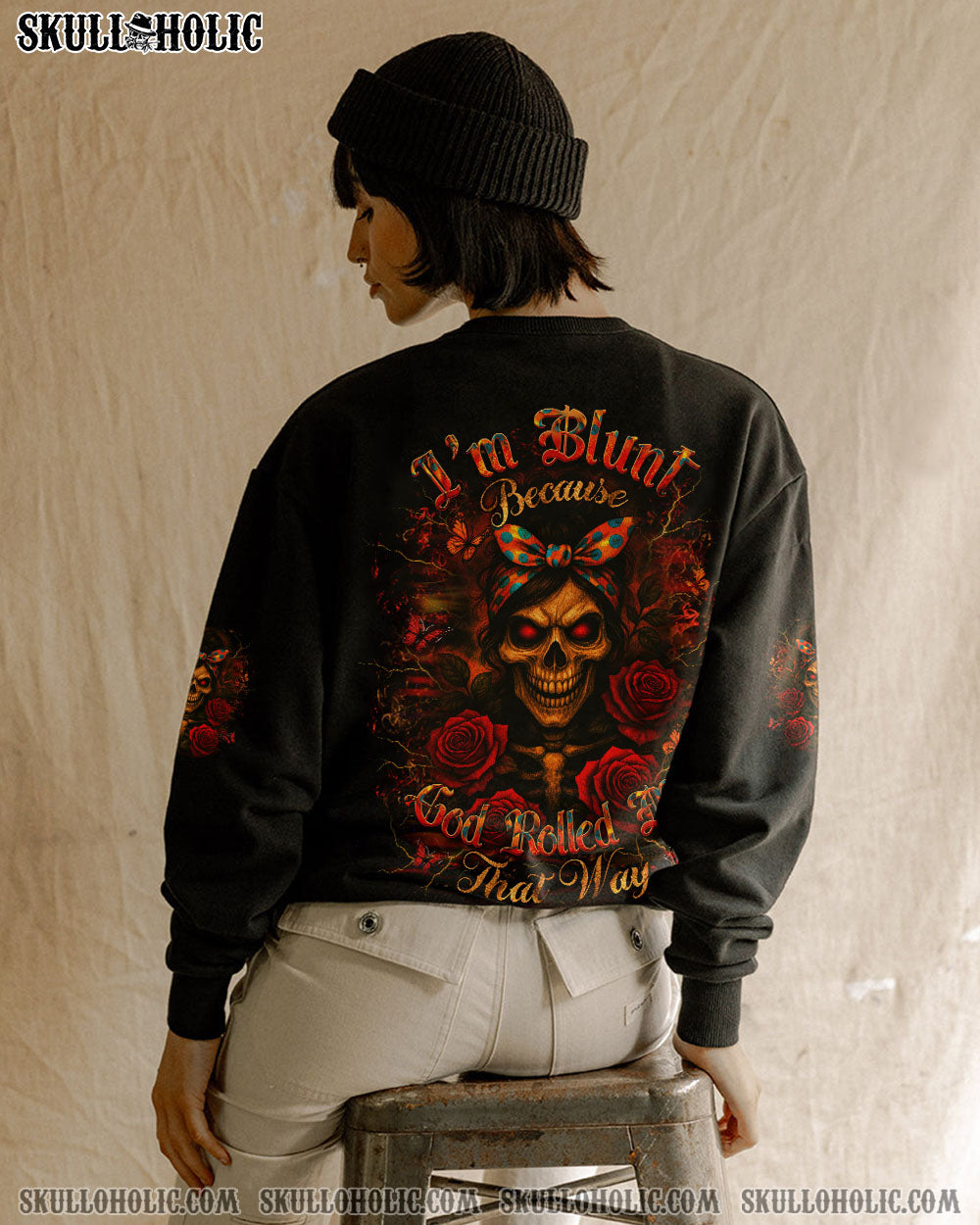 BLISSCORNERS I'M BLUNT BECAUSE GOD ROLLED ME ALL OVER PRINT