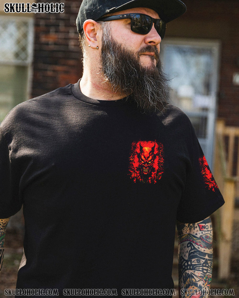 BLISSCORNERS I'M NEVER ALONE SKULL DEMON ALL OVER PRINT
