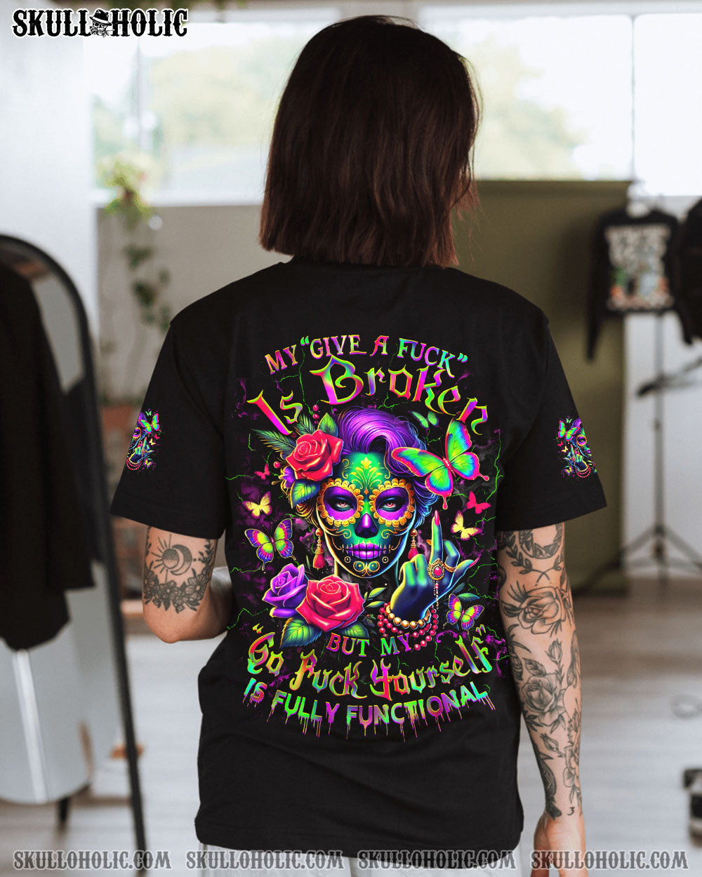 BLISSCORNERS MY GIVE A F IS BROKEN MARDI GRAS ALL OVER PRINT