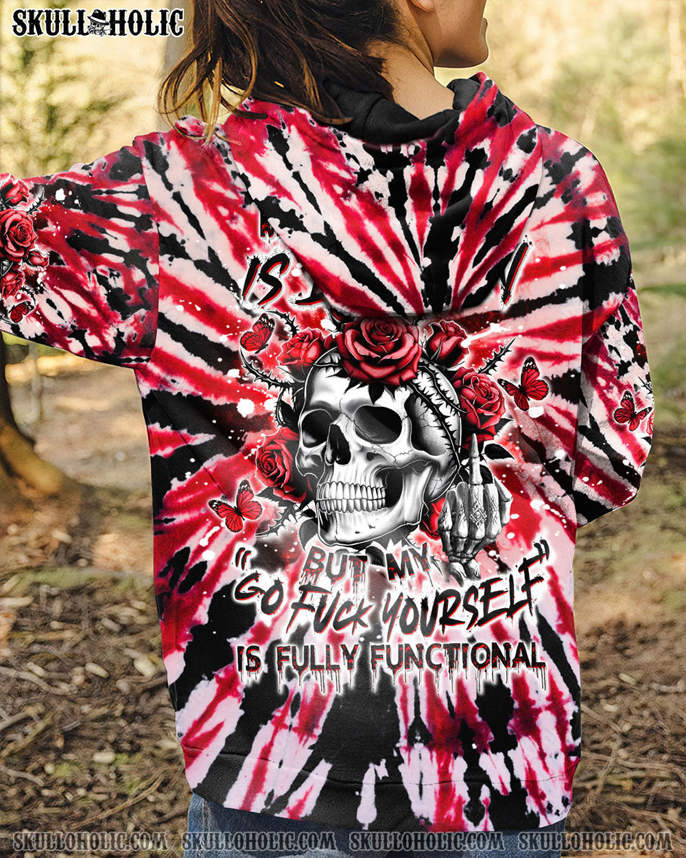 BLISSCORNERS MY GIVE A F IS BROKEN SKULL ROSES ALL OVER PRINT