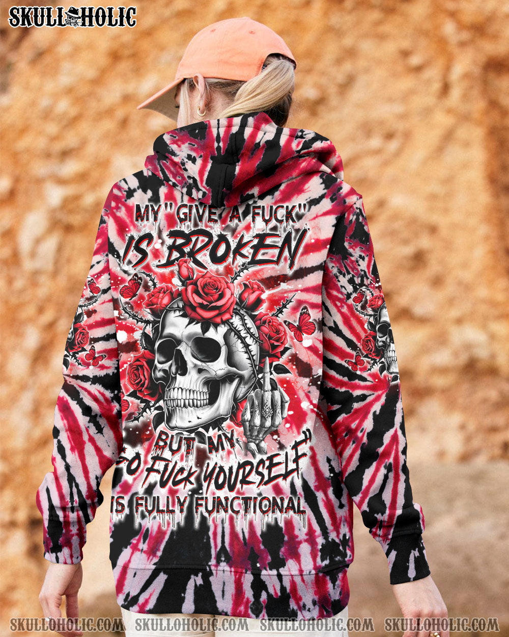 BLISSCORNERS MY GIVE A F IS BROKEN SKULL ROSES ALL OVER PRINT
