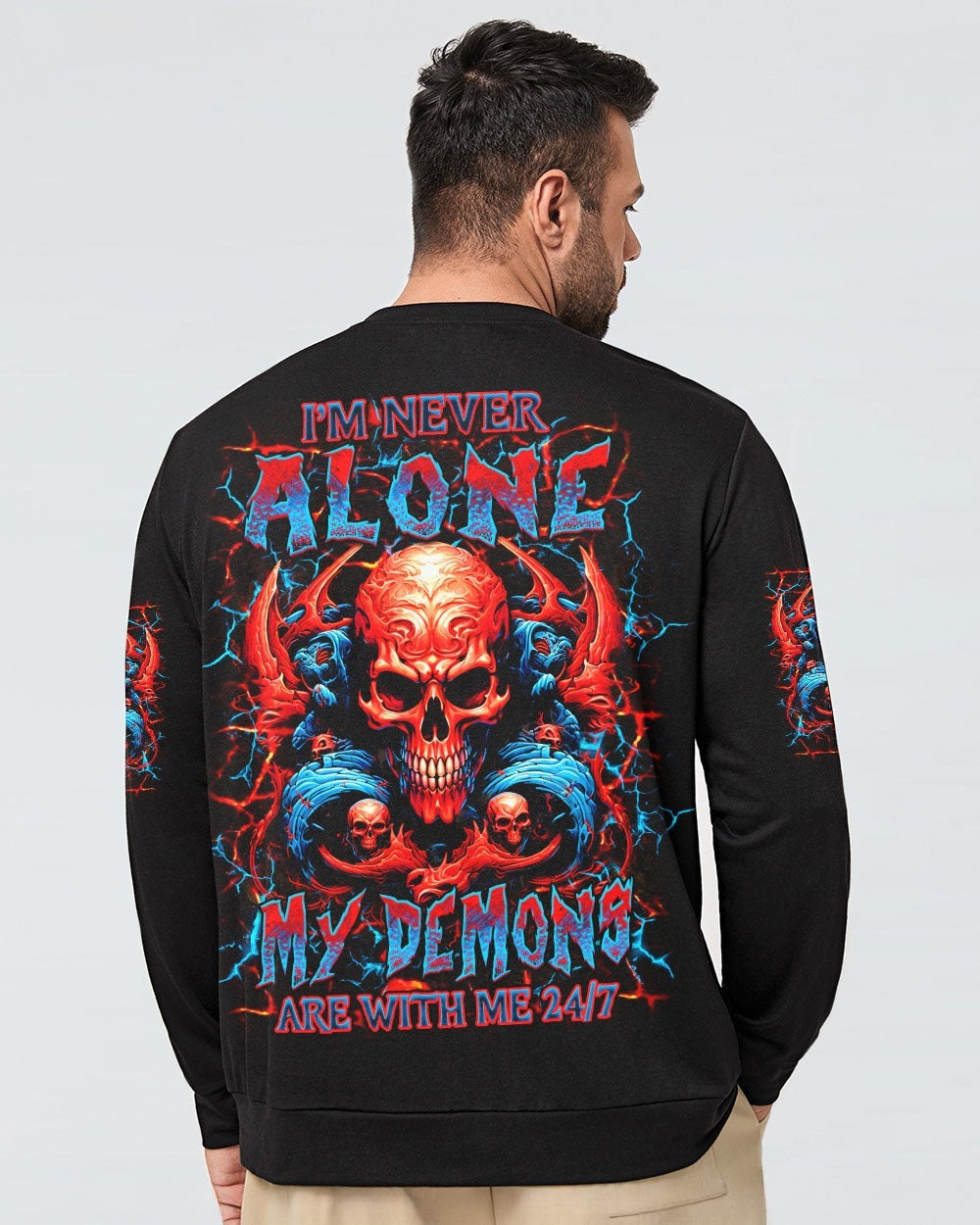 BLISSCORNERS I'M NEVER ALONE SKULL DEMON ALL OVER PRINT