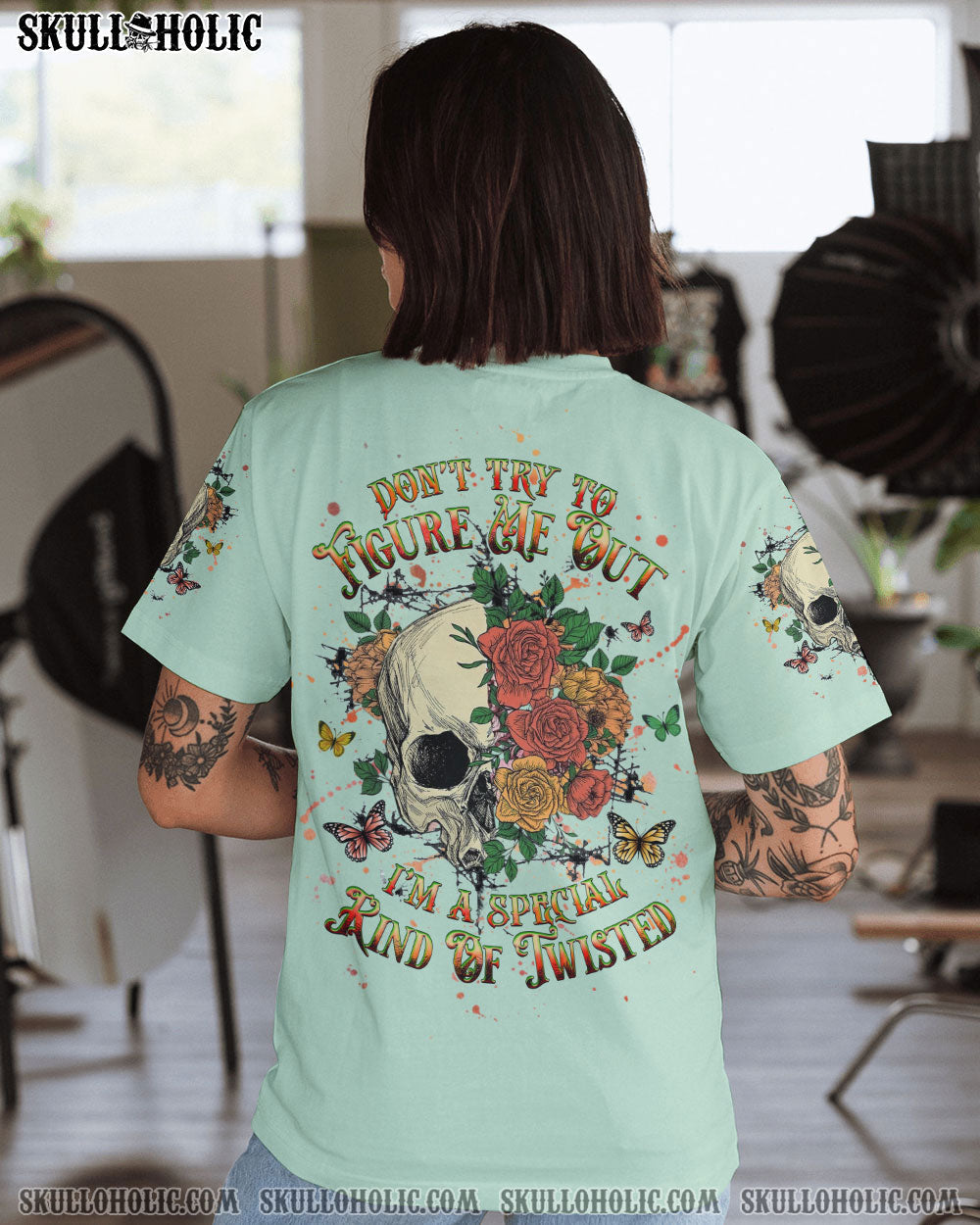 BLISSCORNERS DON'T TRY TO FIGURE ME OUT SKULL ALL OVER PRINT