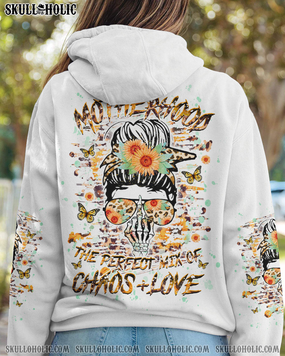 BLISSCORNERS JUDGE ME WHEN MADLY SKULL MESSY BUN ALL OVER PRINT
