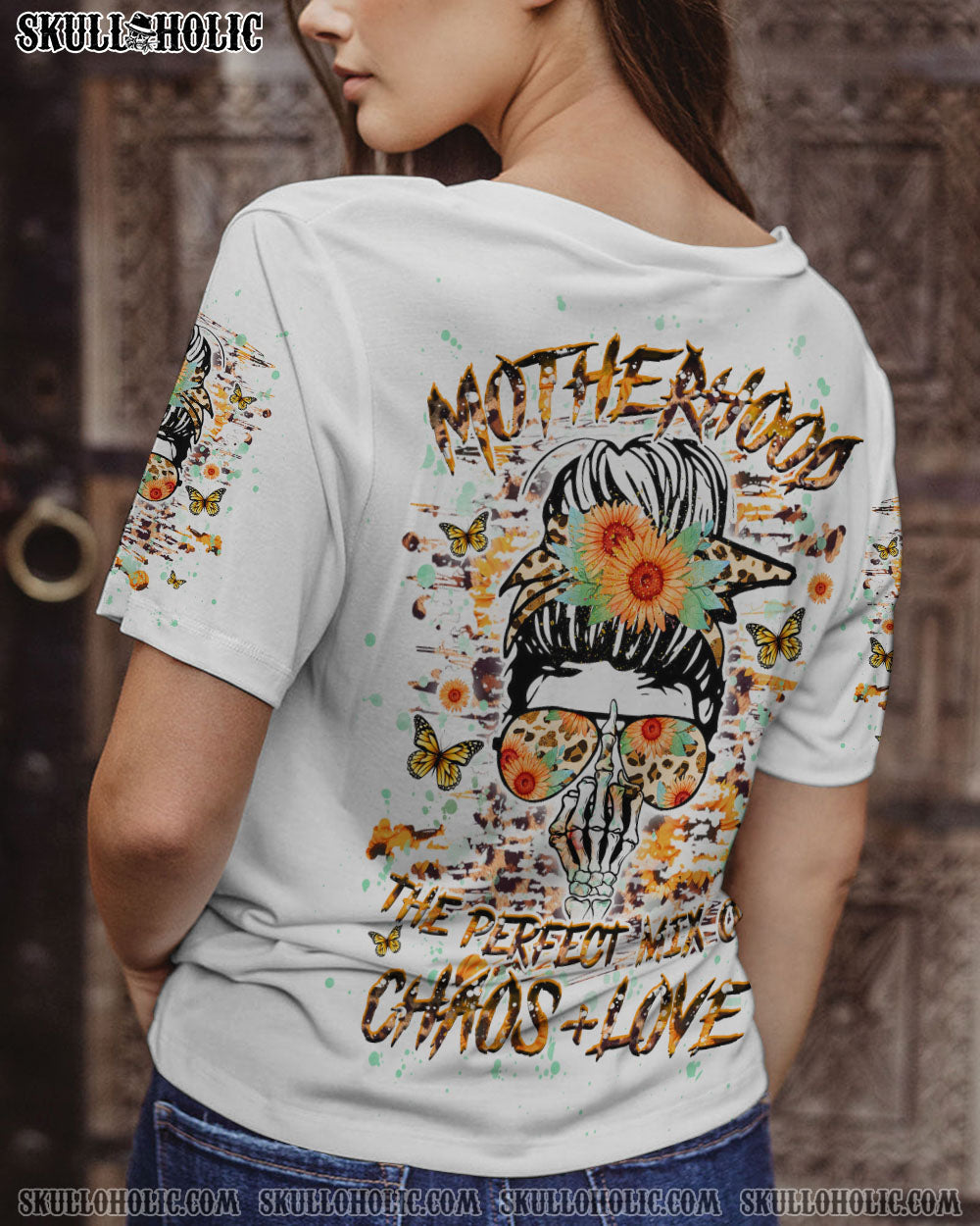 BLISSCORNERS JUDGE ME WHEN MADLY SKULL MESSY BUN ALL OVER PRINT