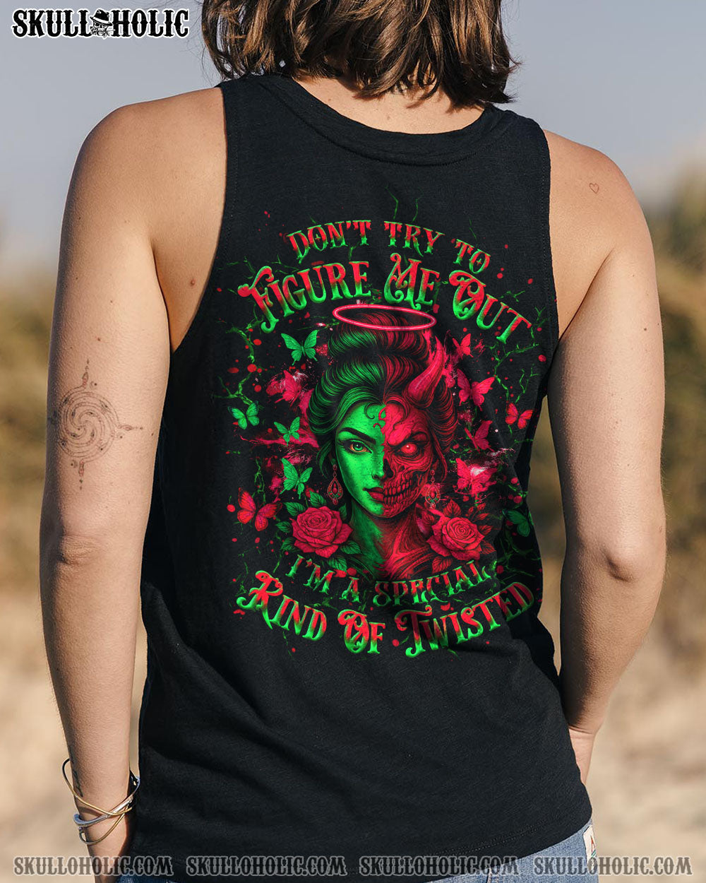 BLISSCORNERS DON'T TRY TO FIGURE ME OUT SKULL ALL OVER PRINT