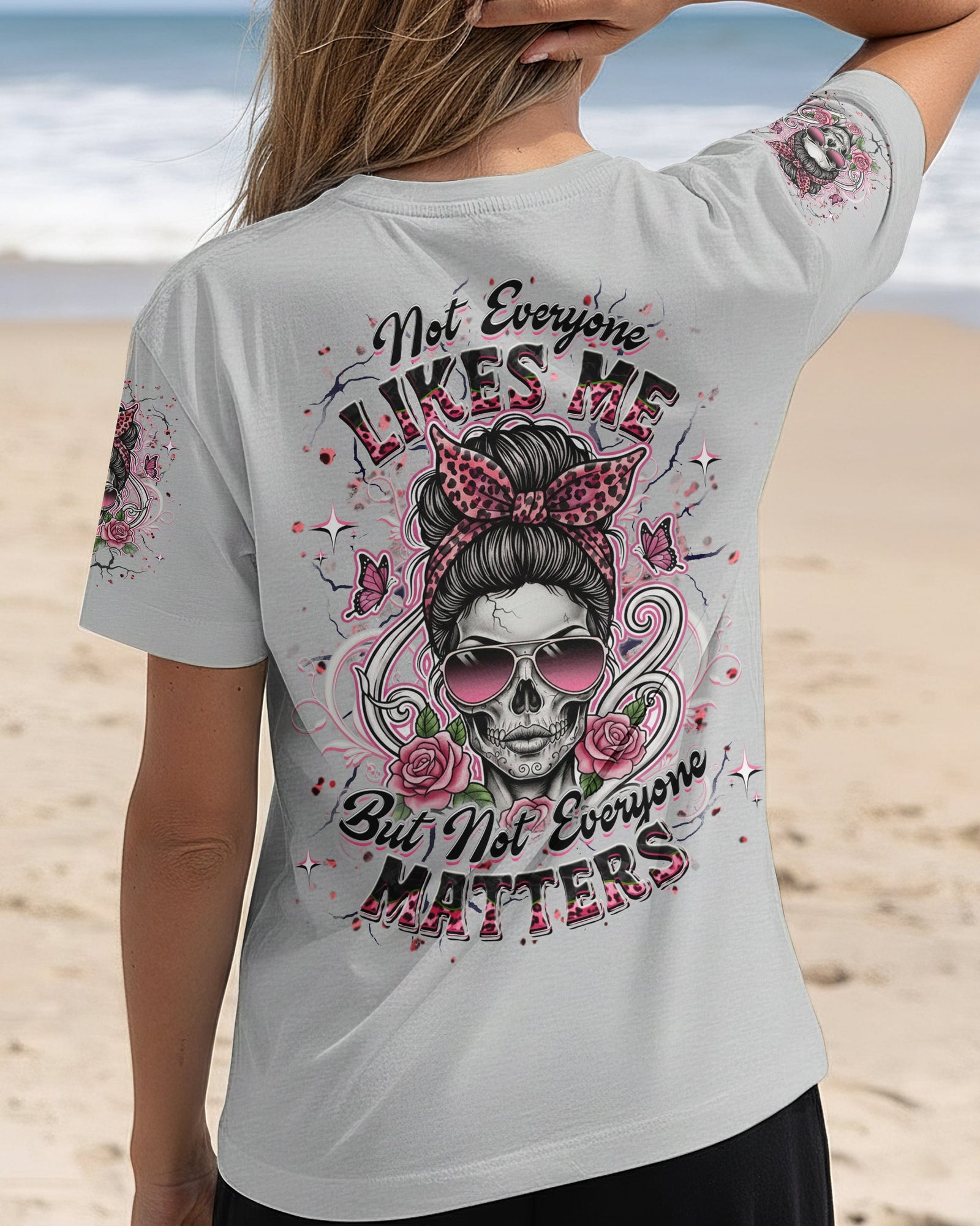 BLISSCORNERS ASSUMING I WAS LIKE MOST GIRLS MESSY BUN SKULL ALL OVER PRINT