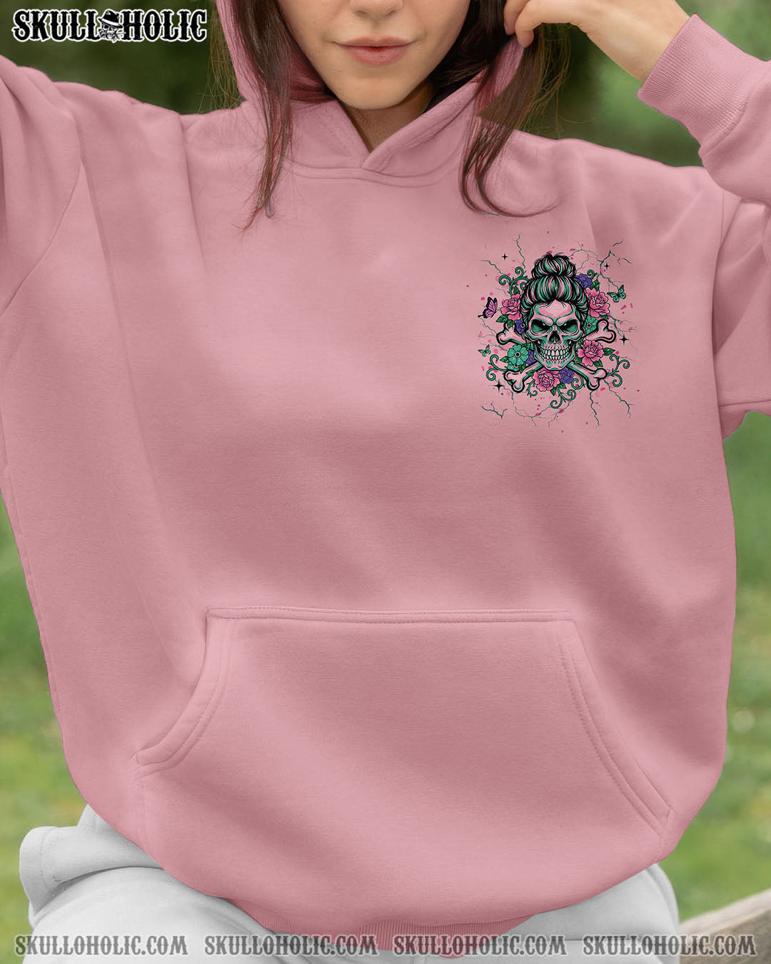 BLISSCORNERS MY GIVE A F IS BROKEN MESSY BUN SKULL ALL OVER PRINT