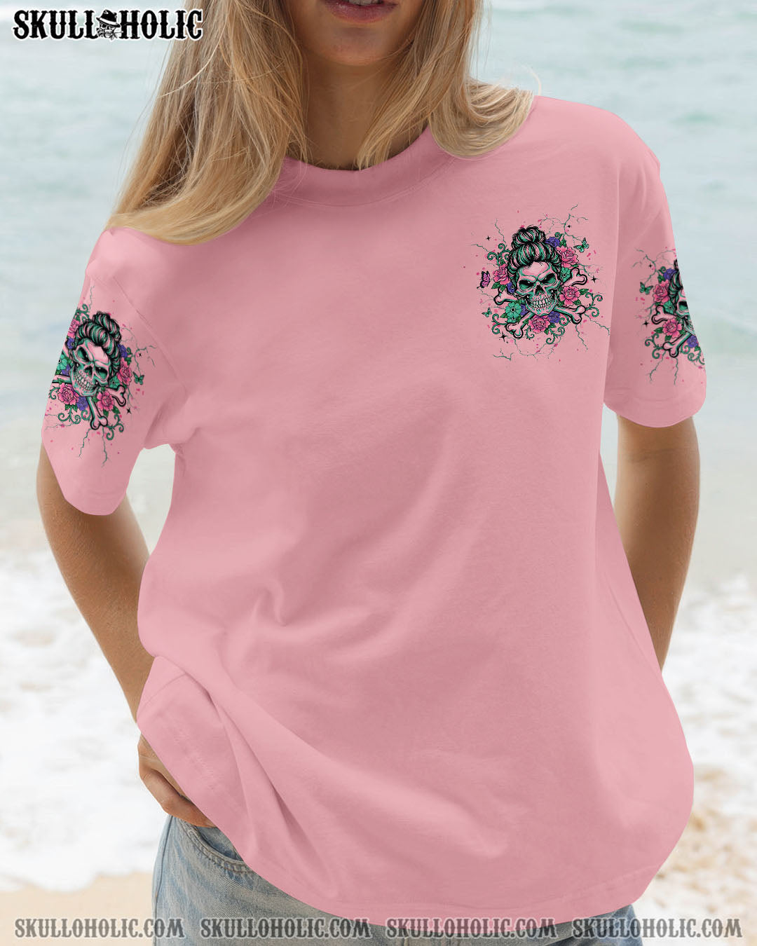 BLISSCORNERS MY GIVE A F IS BROKEN MESSY BUN SKULL ALL OVER PRINT
