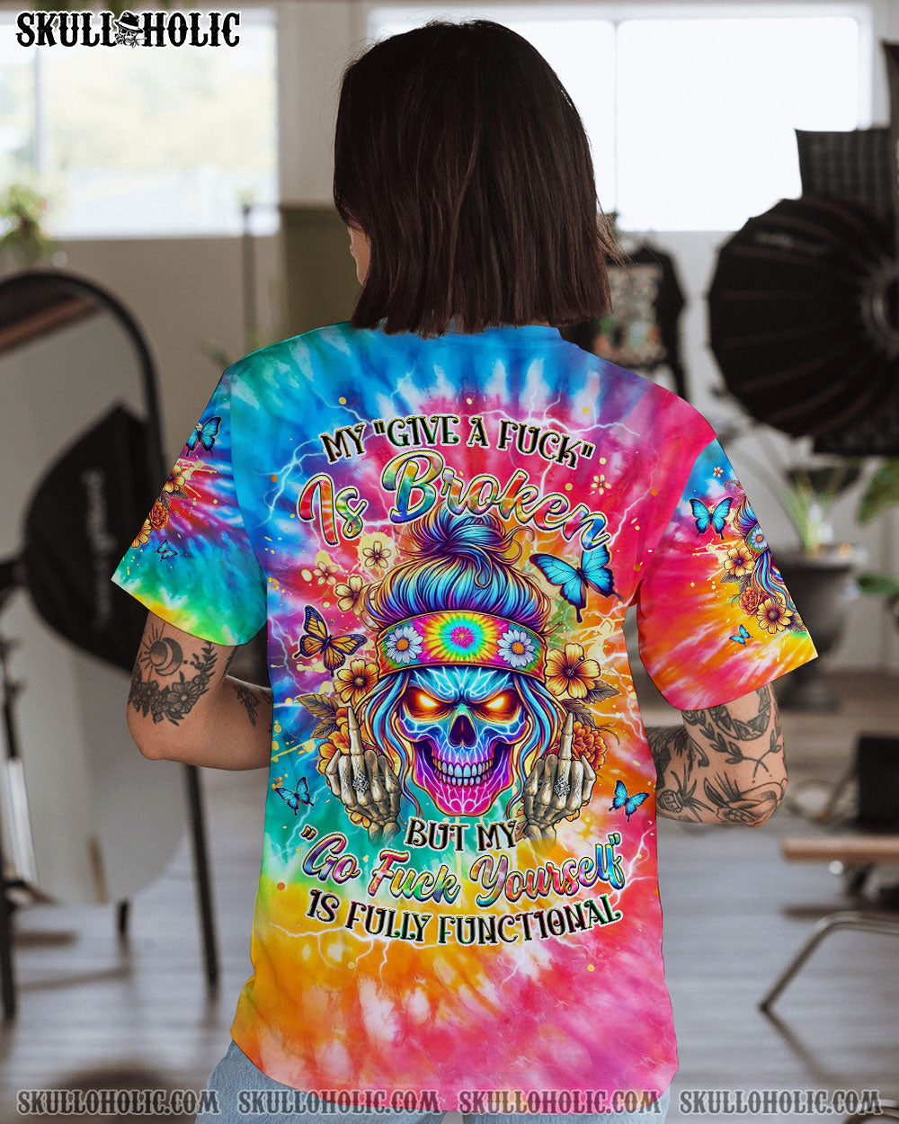 BLISSCORNERS MY GIVE A F IS BROKEN TIE DYE ALL OVER PRINT