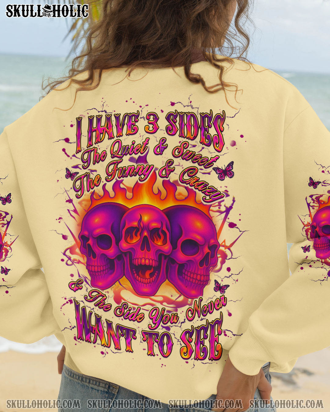 BLISSCORNERS I HAVE 3 SIDES 3 SKULLS ALL OVER PRINT