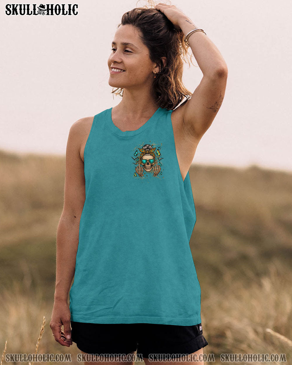 BLISSCORNERS MY GIVE A F IS BROKEN SKULL MESSY BUN ALL OVER PRINT