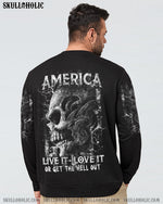 BLISSCORNERS AMERICA LIVE IT LOVE IT OR GET THE HELL OUT SKULL ALL OVER PRINT
