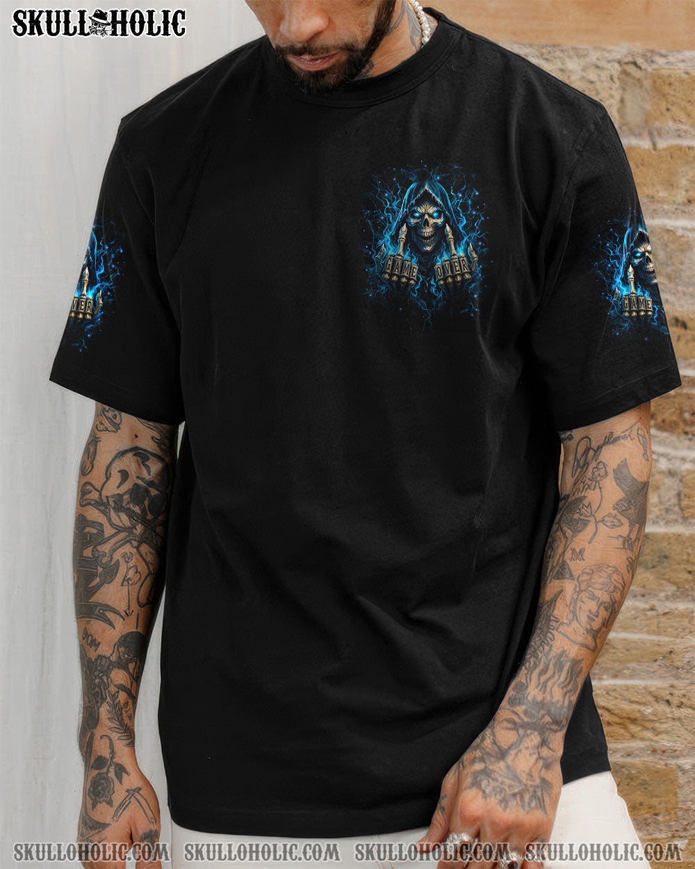 BLISSCORNERS BE CAREFUL SKULL REAPER ALL OVER PRINT