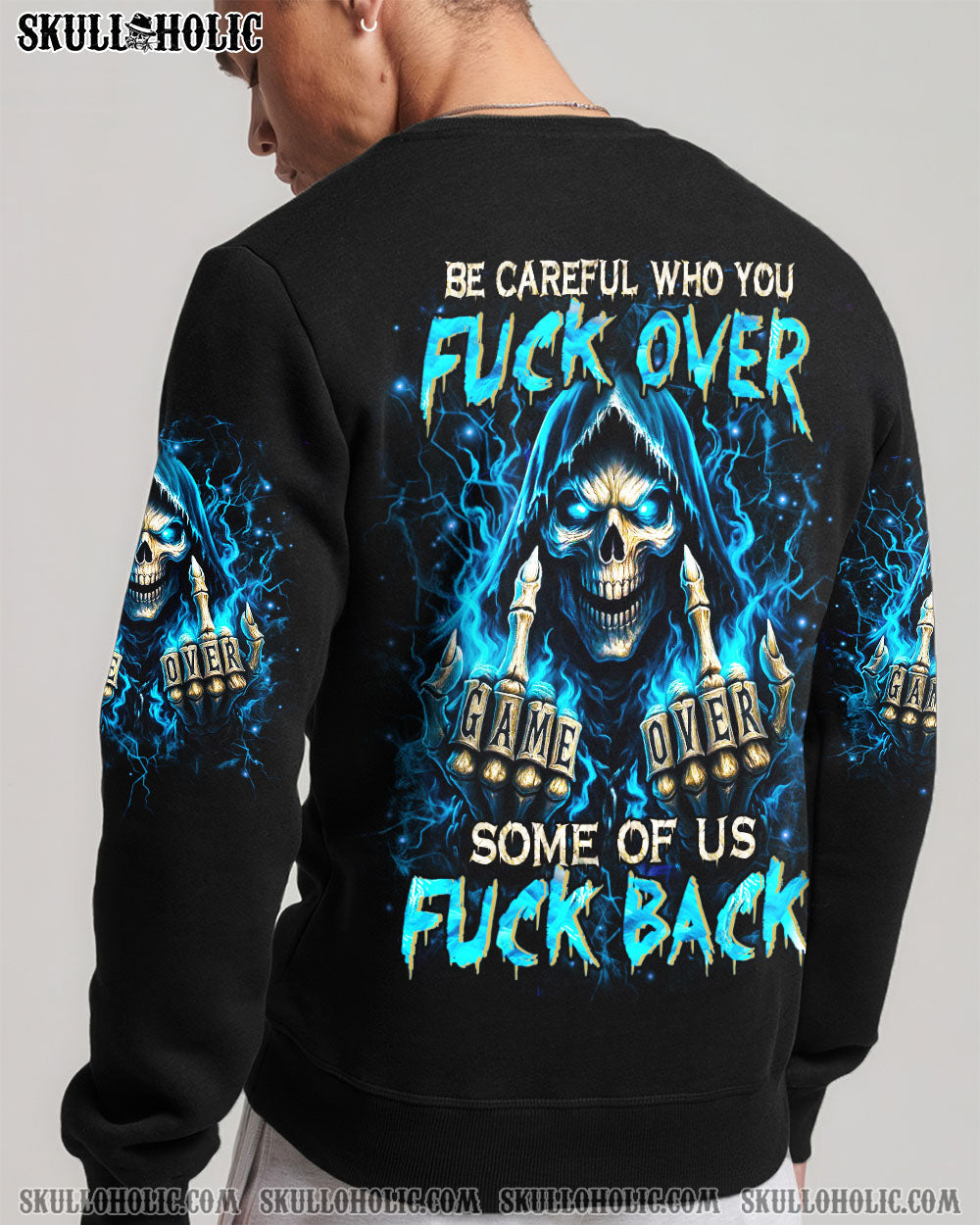 BLISSCORNERS BE CAREFUL SKULL REAPER ALL OVER PRINT