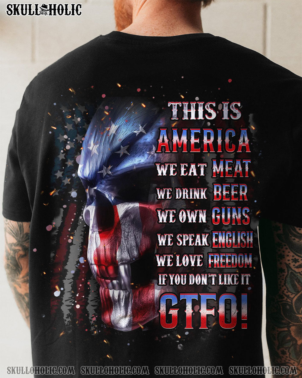 BLISSCORNERS THIS IS AMERICA SKULL ALL OVER PRINT