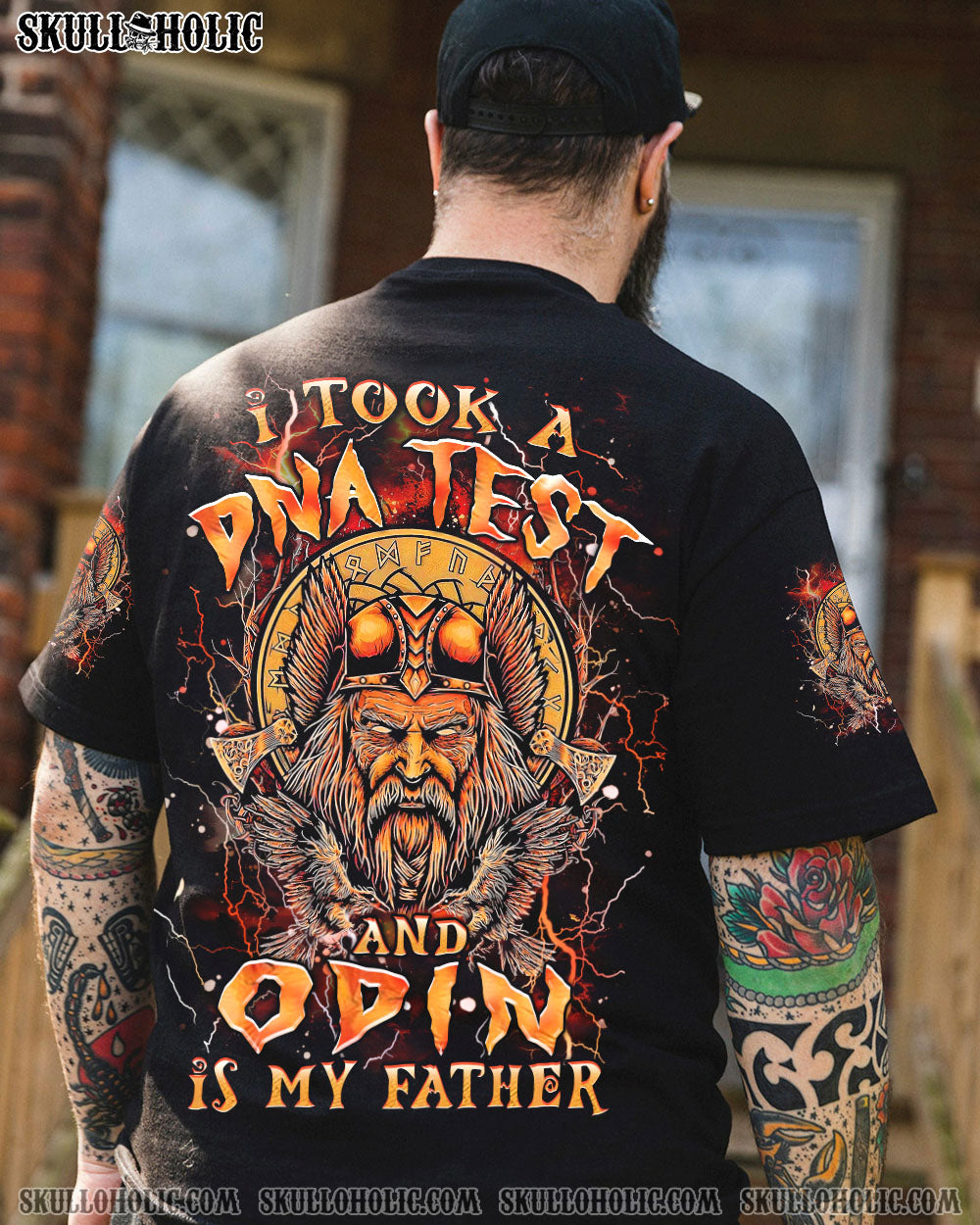 BLISSCORNERS ODIN IS MY FATHER VIKING SKULL ALL OVER PRINT