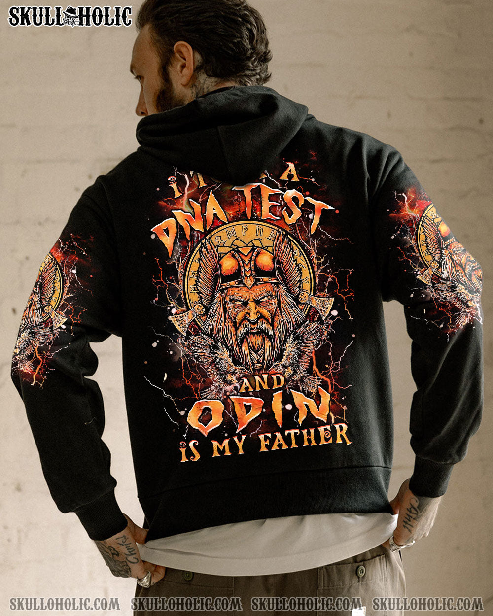BLISSCORNERS ODIN IS MY FATHER VIKING SKULL ALL OVER PRINT