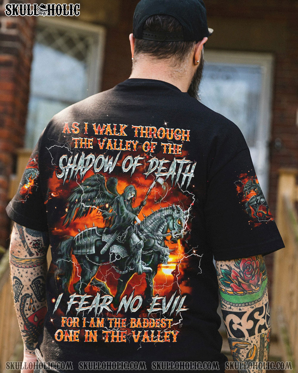 BLISSCORNERS AS I WALK THROUGH THE VALLEY SKULL REAPER ALL OVER PRINT