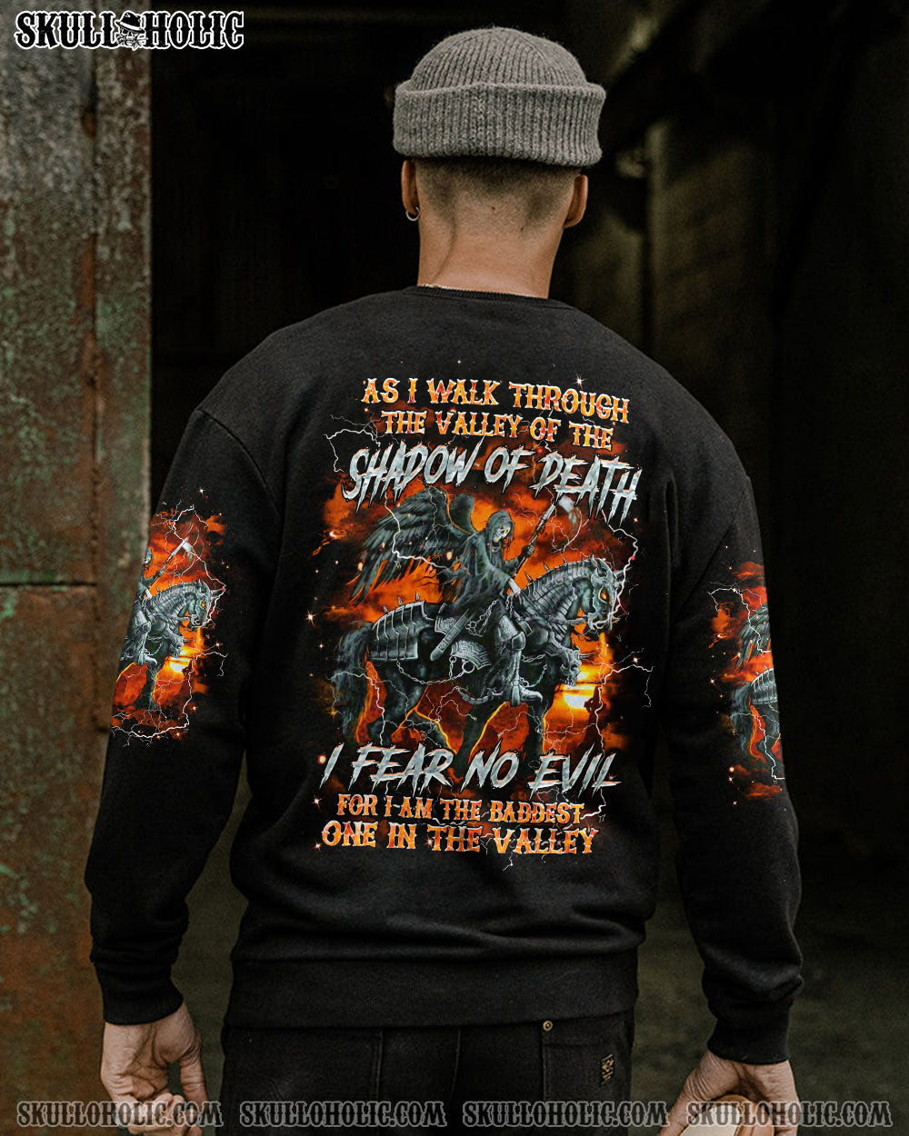 BLISSCORNERS AS I WALK THROUGH THE VALLEY SKULL REAPER ALL OVER PRINT