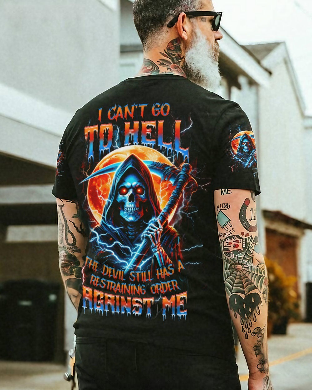 BLISSCORNERS I CAN'T GO TO HELL SKULL REAPER ALL OVER PRINT