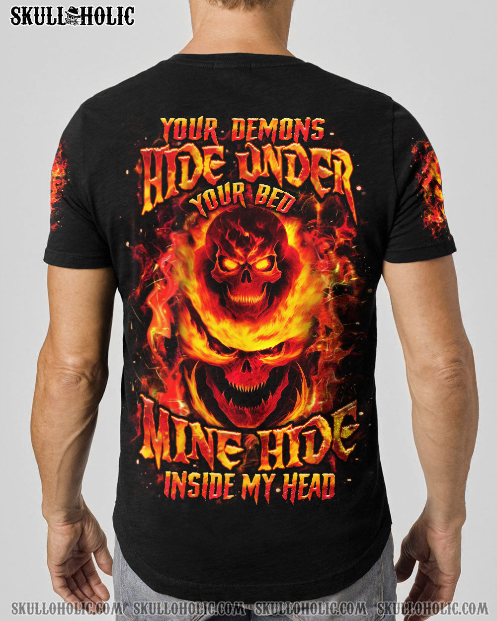 BLISSCORNERS YOUR DEMONS HIDE UNDER YOUR BED SKULL ALL OVER PRINT