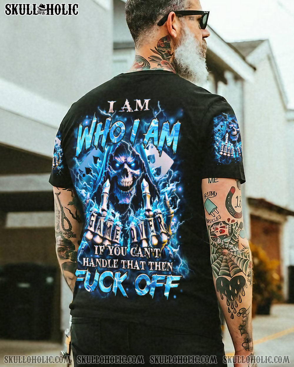 BLISSCORNERS I AM WHO I AM SKULL REAPER ALL OVER PRINT