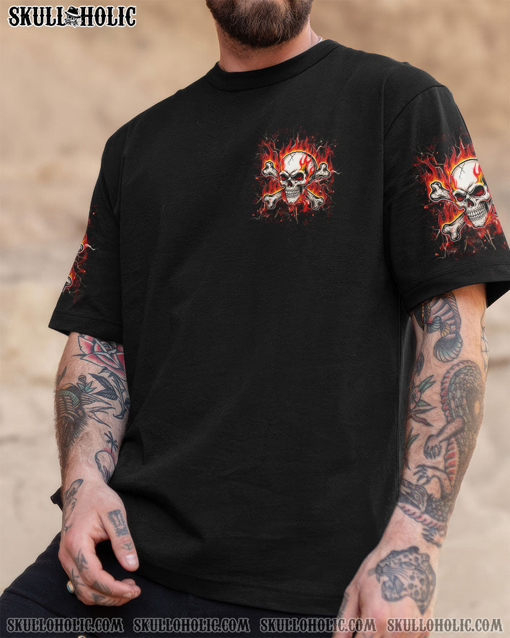 BLISSCORNERS WALK AWAY I HAVE ANGER ISSUES FIRE SKULL ALL OVER PRINT