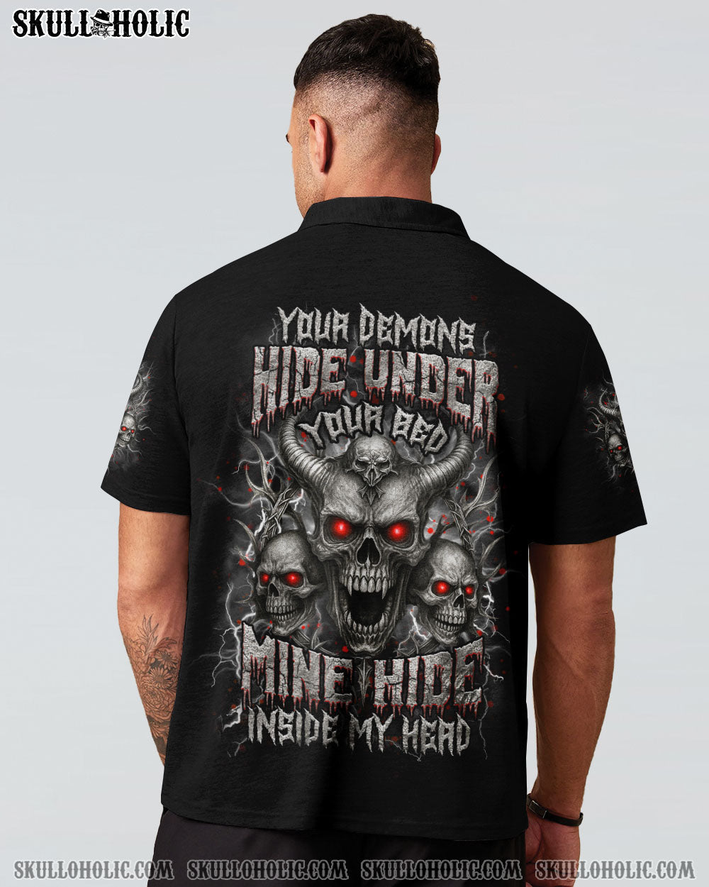 BLISSCORNERS YOUR DEMONS HIDE UNDER YOUR BED SKULL ALL OVER PRINT