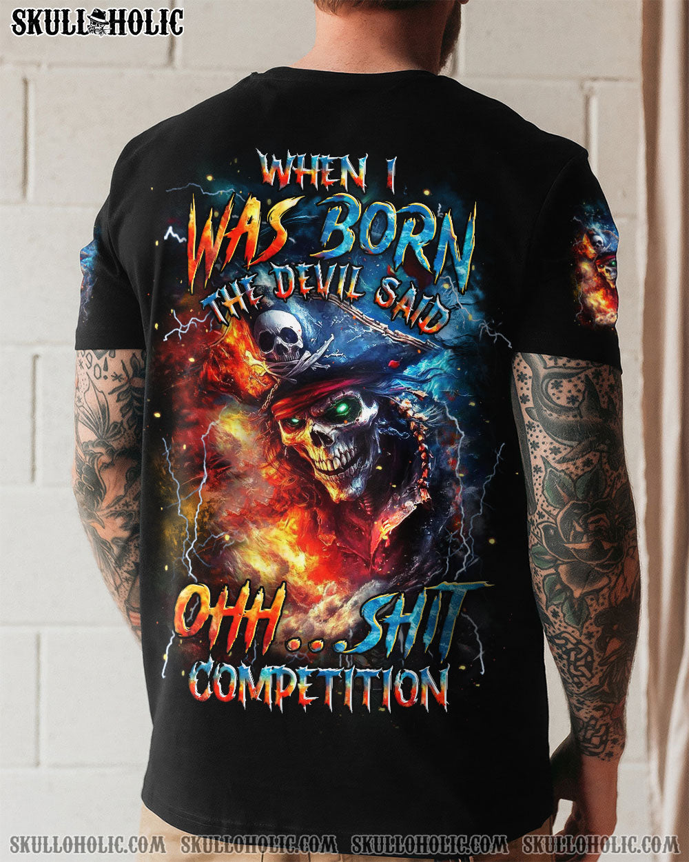 BLISSCORNERS WHEN I WAS BORN PIRATE SKULL ALL OVER PRINT