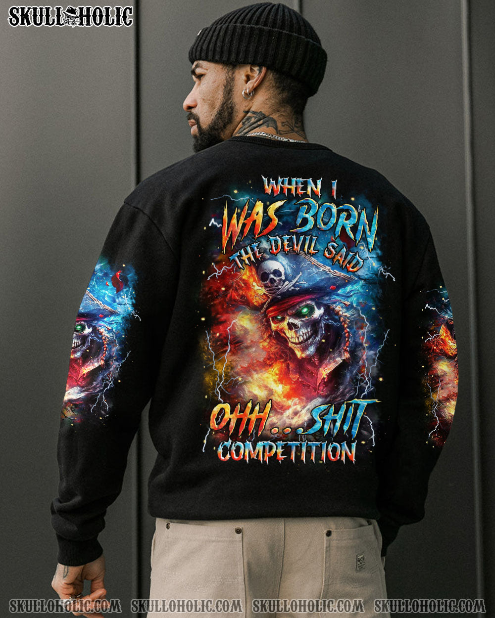 BLISSCORNERS WHEN I WAS BORN PIRATE SKULL ALL OVER PRINT