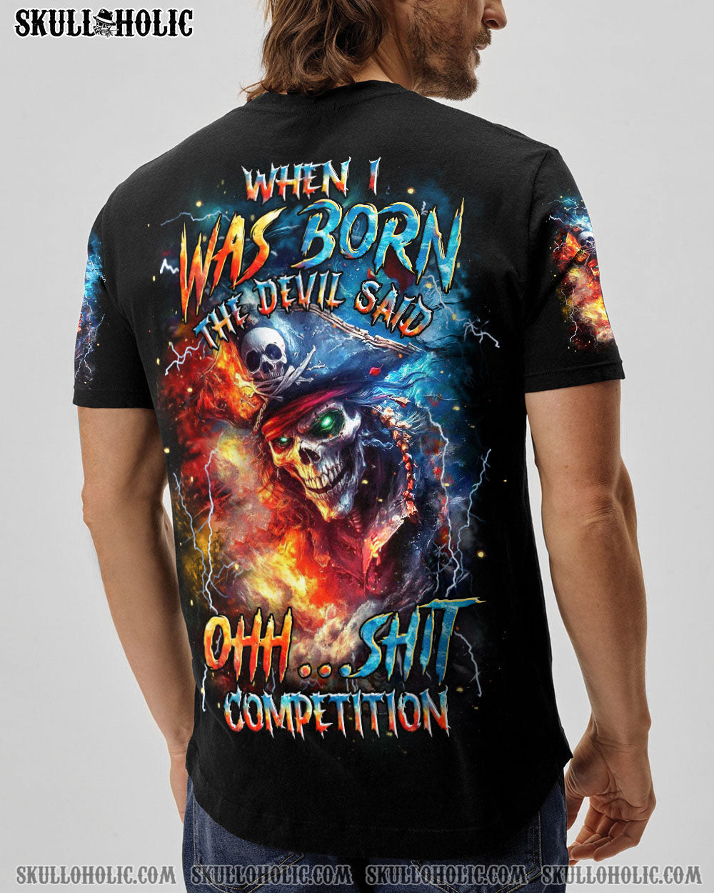 BLISSCORNERS WHEN I WAS BORN PIRATE SKULL ALL OVER PRINT