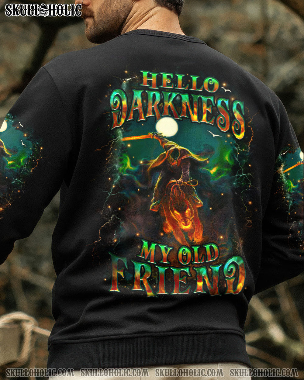 BLISSCORNERS HELLO DARKNESS MY OLD FRIEND HALLOWEEN ALL OVER PRINT