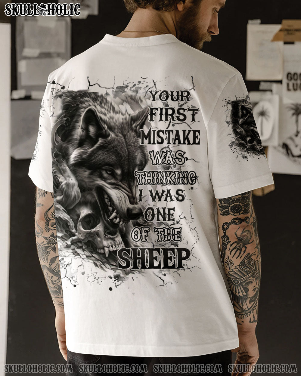 BLISSCORNERS YOUR FIRST MISTAKE WOLF SKULL ALL OVER PRINT