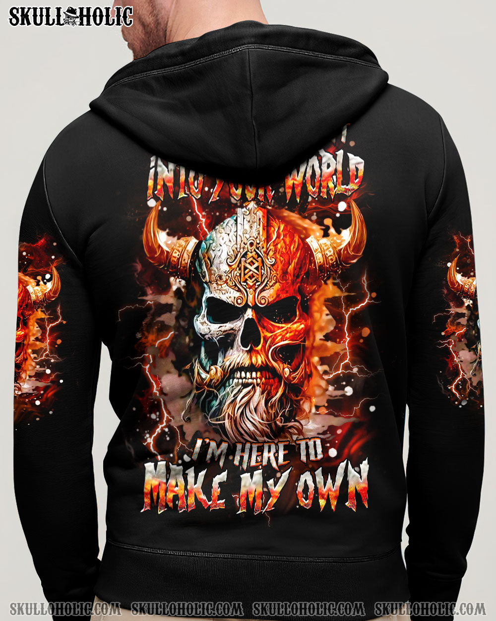 BLISSCORNERS I'M NOT HERE TO FIT INTO YOUR WORLD VIKING SKULL ALL OVER PRINT