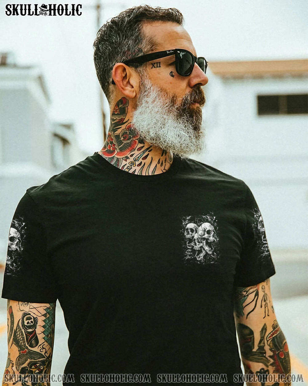 BLISSCORNERS I HAVE 3 SIDES 3 SKULLS ALL OVER PRINT