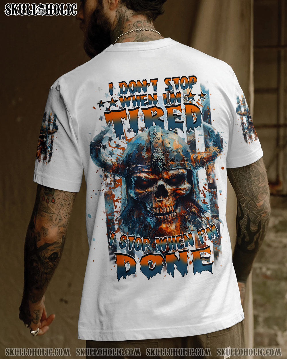 BLISSCORNERS I DON'T STOP WHEN I'M TIRED VIKING SKULL ALL OVER PRINT