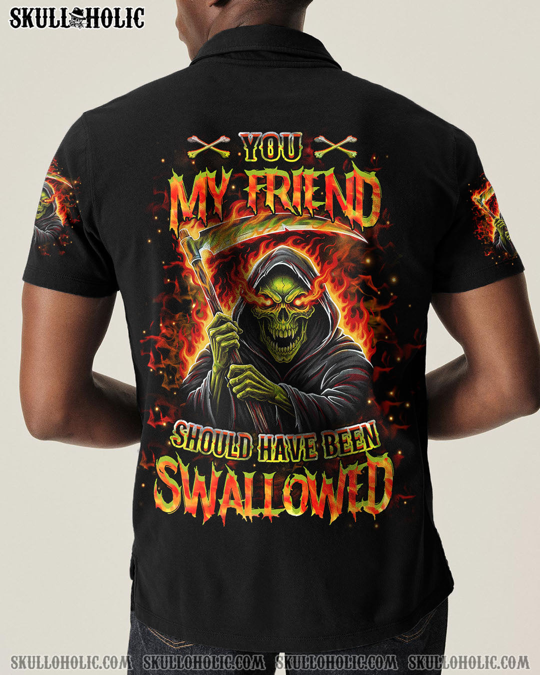 BLISSCORNERS YOU MY FRIEND SHOULD HAVE BEEN SWALLOWED REAPER ALL OVER PRINT