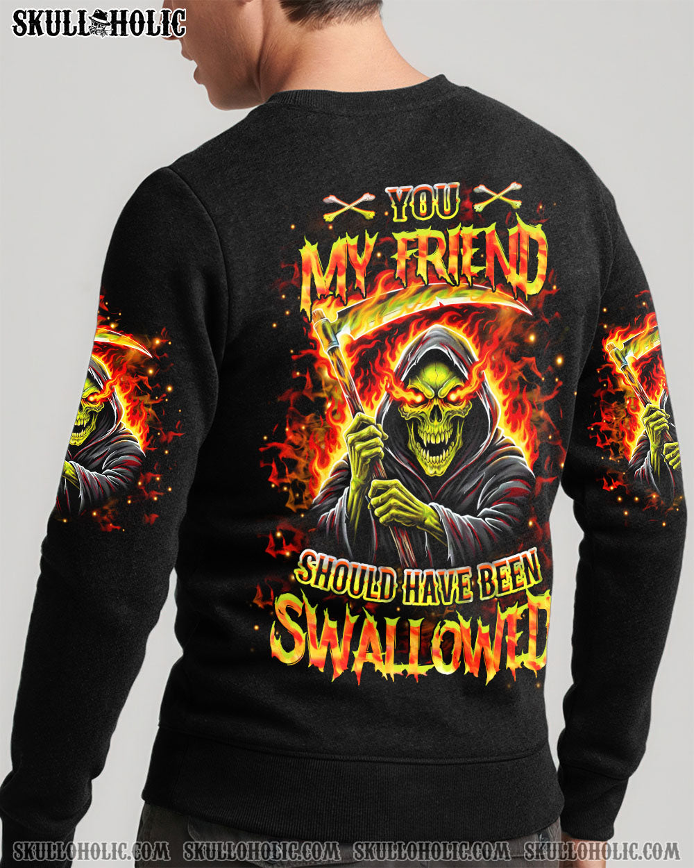 BLISSCORNERS YOU MY FRIEND SHOULD HAVE BEEN SWALLOWED REAPER ALL OVER PRINT