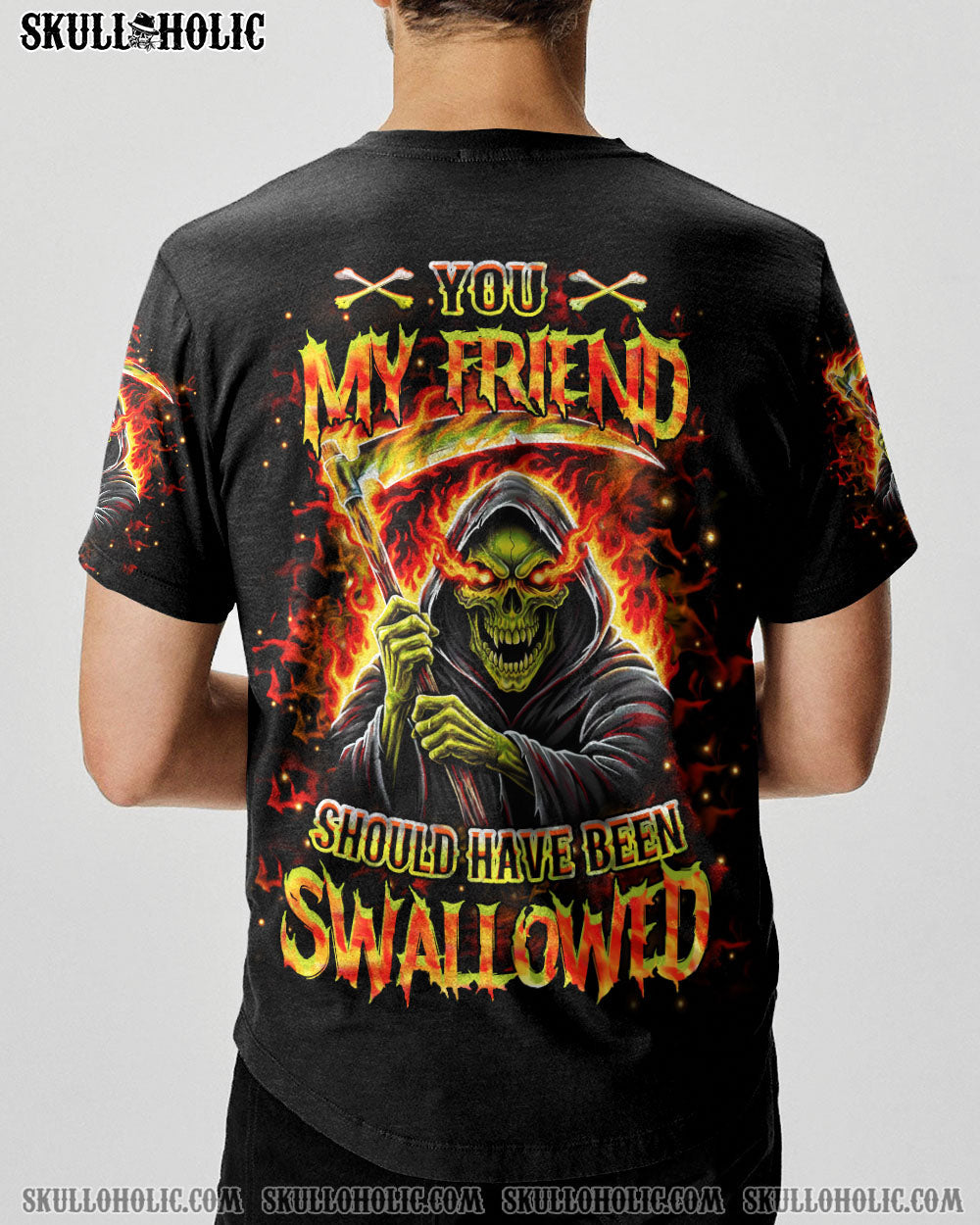 BLISSCORNERS YOU MY FRIEND SHOULD HAVE BEEN SWALLOWED REAPER ALL OVER PRINT