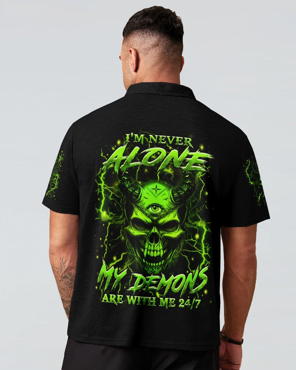 BLISSCORNERS I'M NEVER ALONE SKULL DEMON ALL OVER PRINT