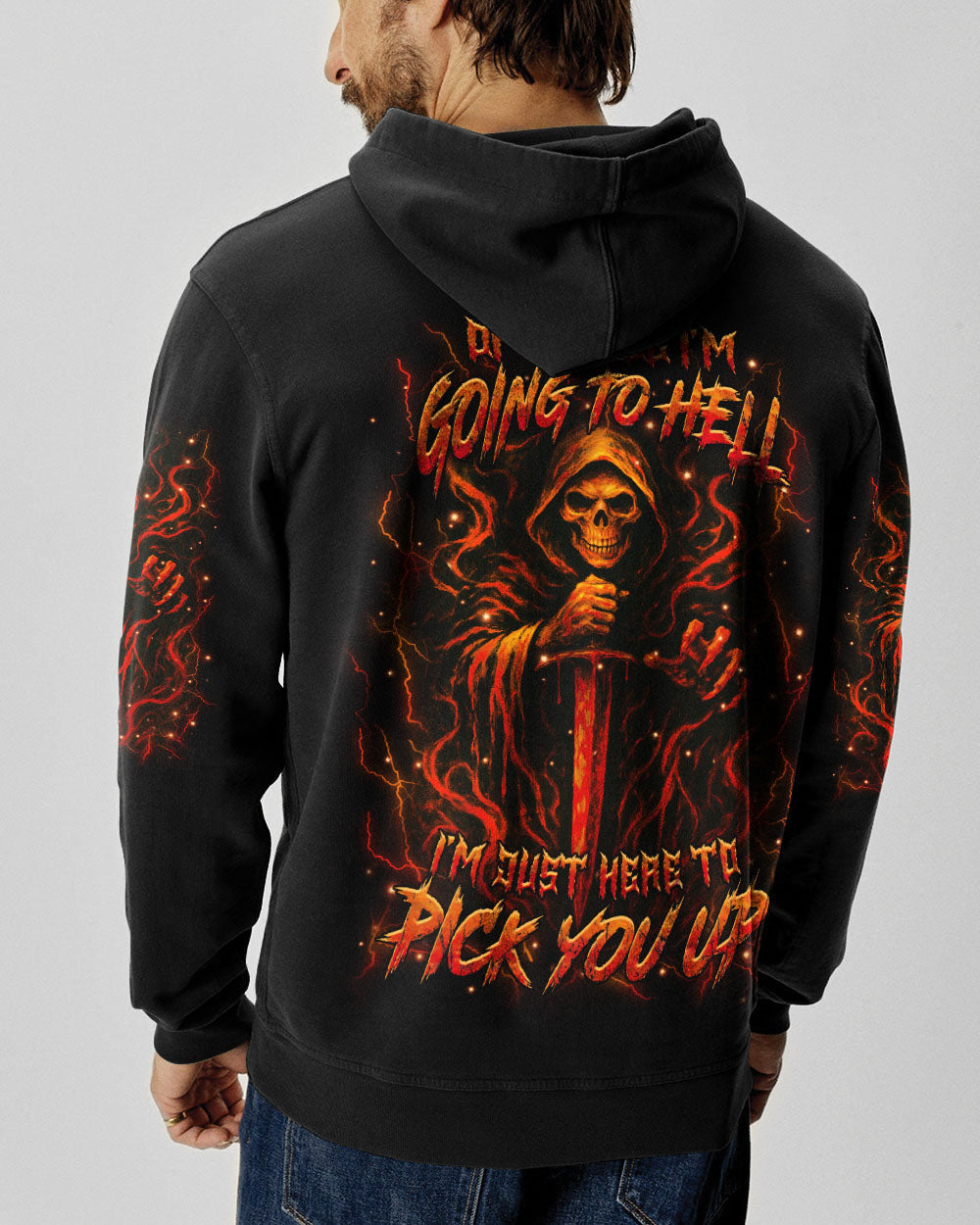 BLISSCORNERS OF COURSE I'M GOING TO HELL SKULL REAPER ALL OVER PRINT
