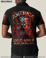 BLISSCORNERS AMERICA LIVE IT LOVE IT OR GET THE HELL OUT ALL OVER PRINT