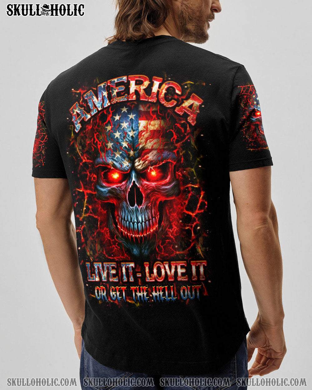 BLISSCORNERS AMERICA LIVE IT LOVE IT OR GET THE HELL OUT ALL OVER PRINT