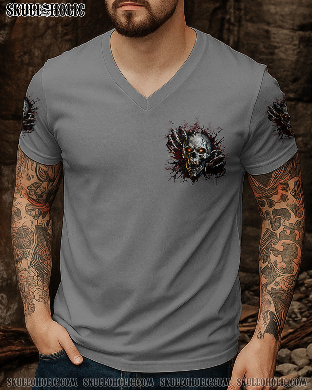 BLISSCORNERS ONE DAY I'M GONNA JUST SAY DEMON SKULL ALL OVER PRINT