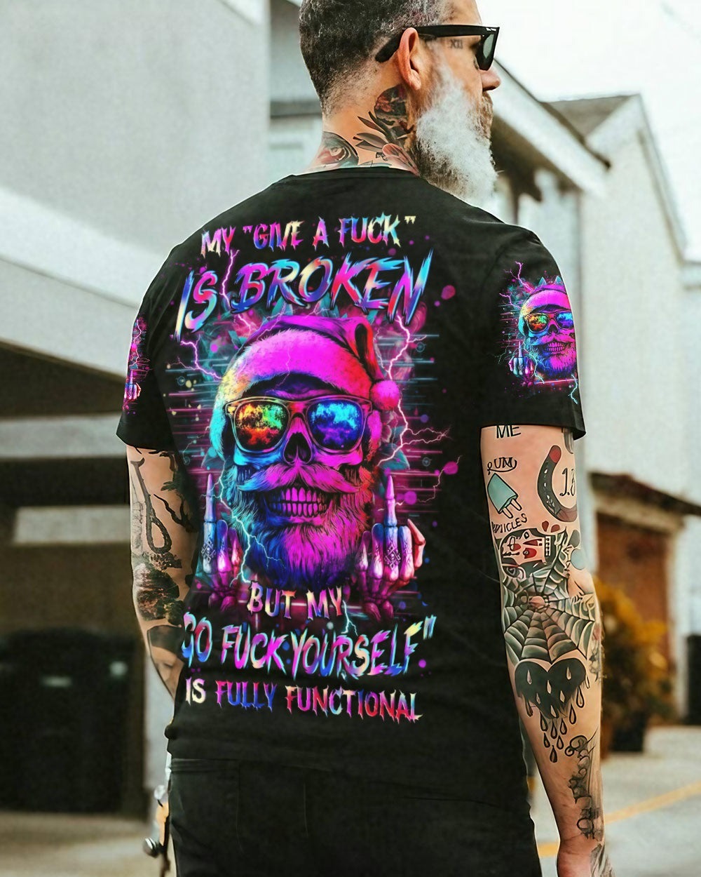 BLISSCORNERS MY GIVE A F IS BROKEN CHRISTMAS ALL OVER PRINT