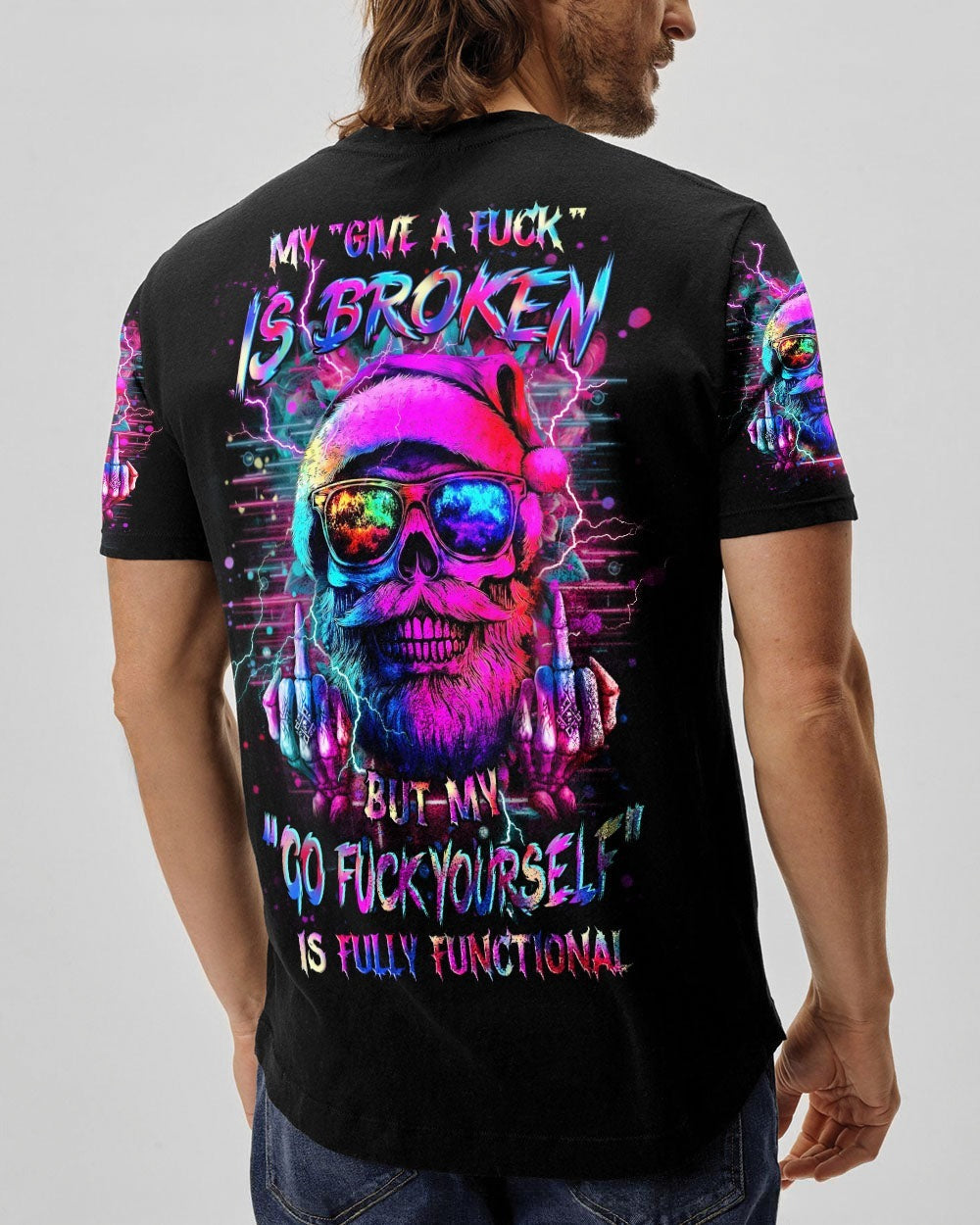 BLISSCORNERS MY GIVE A F IS BROKEN CHRISTMAS ALL OVER PRINT