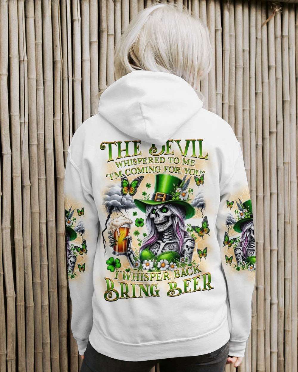BLISSCORNERS THE DEVIL WHISPERED TO ME BRING BEER PATRICK'S DAY ALL OVER PRINT