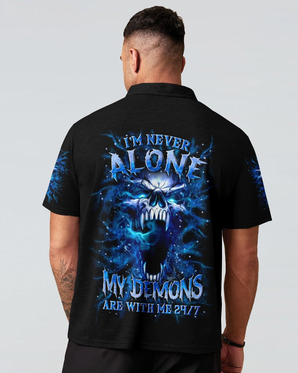 BLISSCORNERS I'M NEVER ALONE SKULL DEMON ALL OVER PRINT